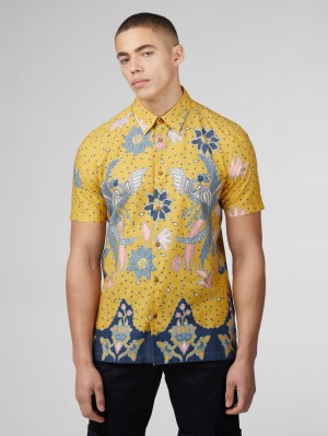 Kosele Ben Sherman Signature Abstract Botanical Print Žlté | TUWCI6123