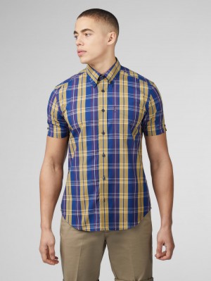 Kosele Ben Sherman Signature Irregular Check Modre | HOCUR1674