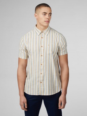 Kosele Ben Sherman Signature Mod Stripe Biele | MFOUV6547