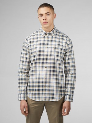 Kosele Ben Sherman Signature Oxford Check Biele | IKPAL1762