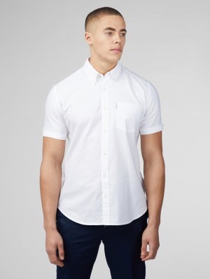 Kosele Ben Sherman Signature Short Sleeve Oxford Biele | NQWTZ7812