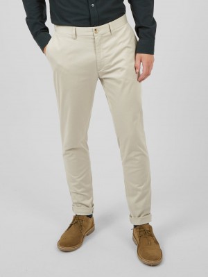 Nohavice Ben Sherman Signature Skinny Stretch Chino Biele | MBUHT4820