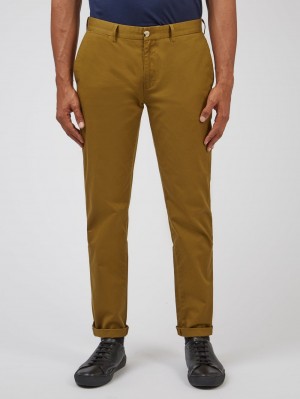 Nohavice Ben Sherman Signature Slim Stretch Chino Hnede | OFYZG7094