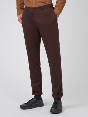 Nohavice Ben Sherman Signature Slim Stretch Chino Červené | TENHS2387