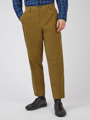 Nohavice Ben Sherman Tapered Corduroy Hnede | RQTXZ3597