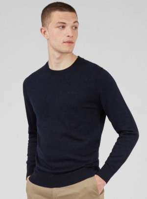 Pleteniny Ben Sherman Signature Crewneck Námornícka Modrá | WVTQR9621