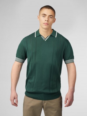 Pleteniny Ben Sherman Signature Open Neck Polo Zelene | WNPZY2180