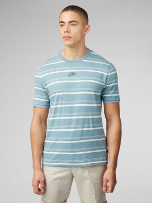 Tricko Ben Sherman Fine Stripe Modre | CMNHS0793