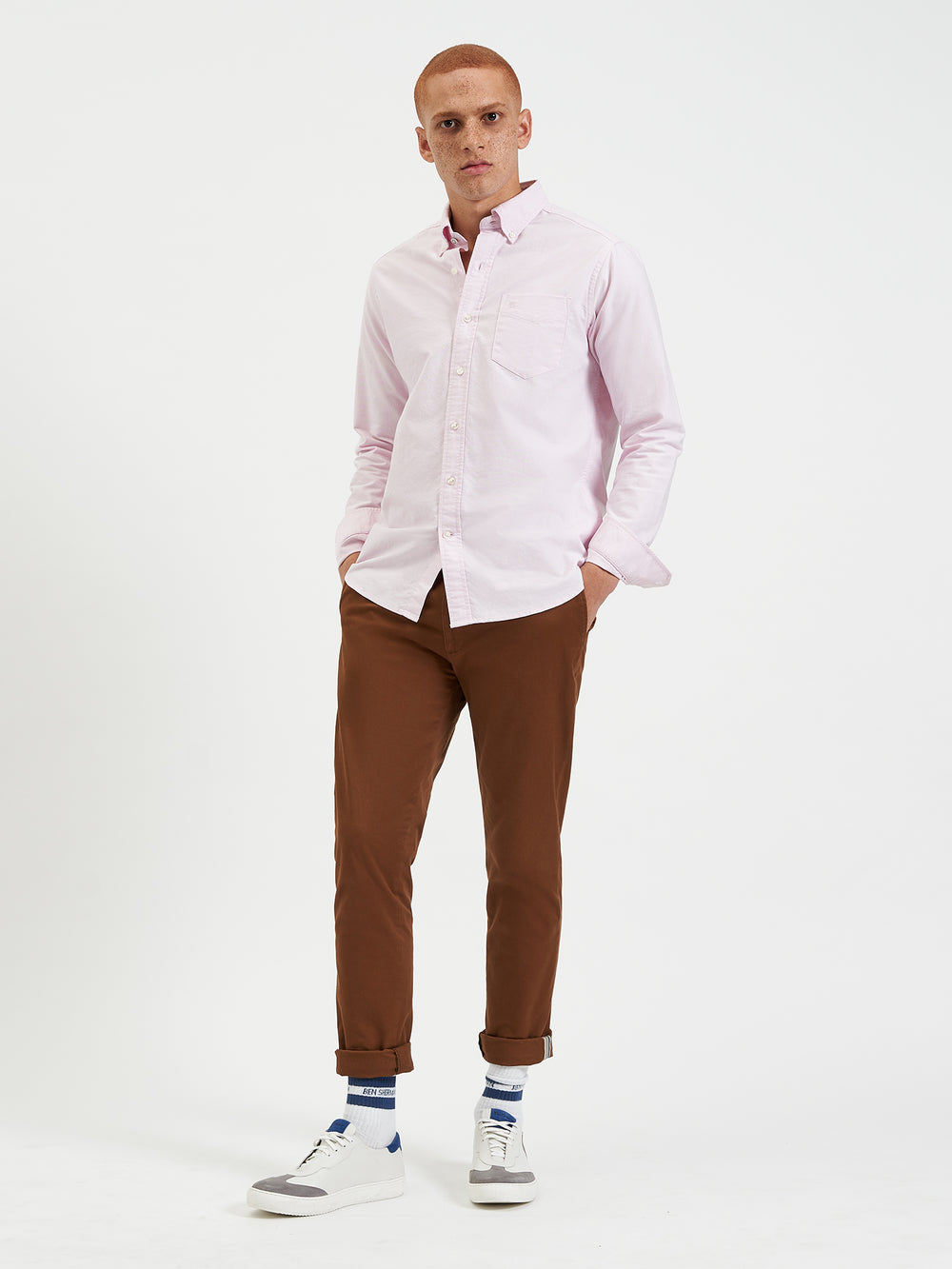 Kosele Ben Sherman Brighton Oxford Organic Ruzove | HKCQY2973