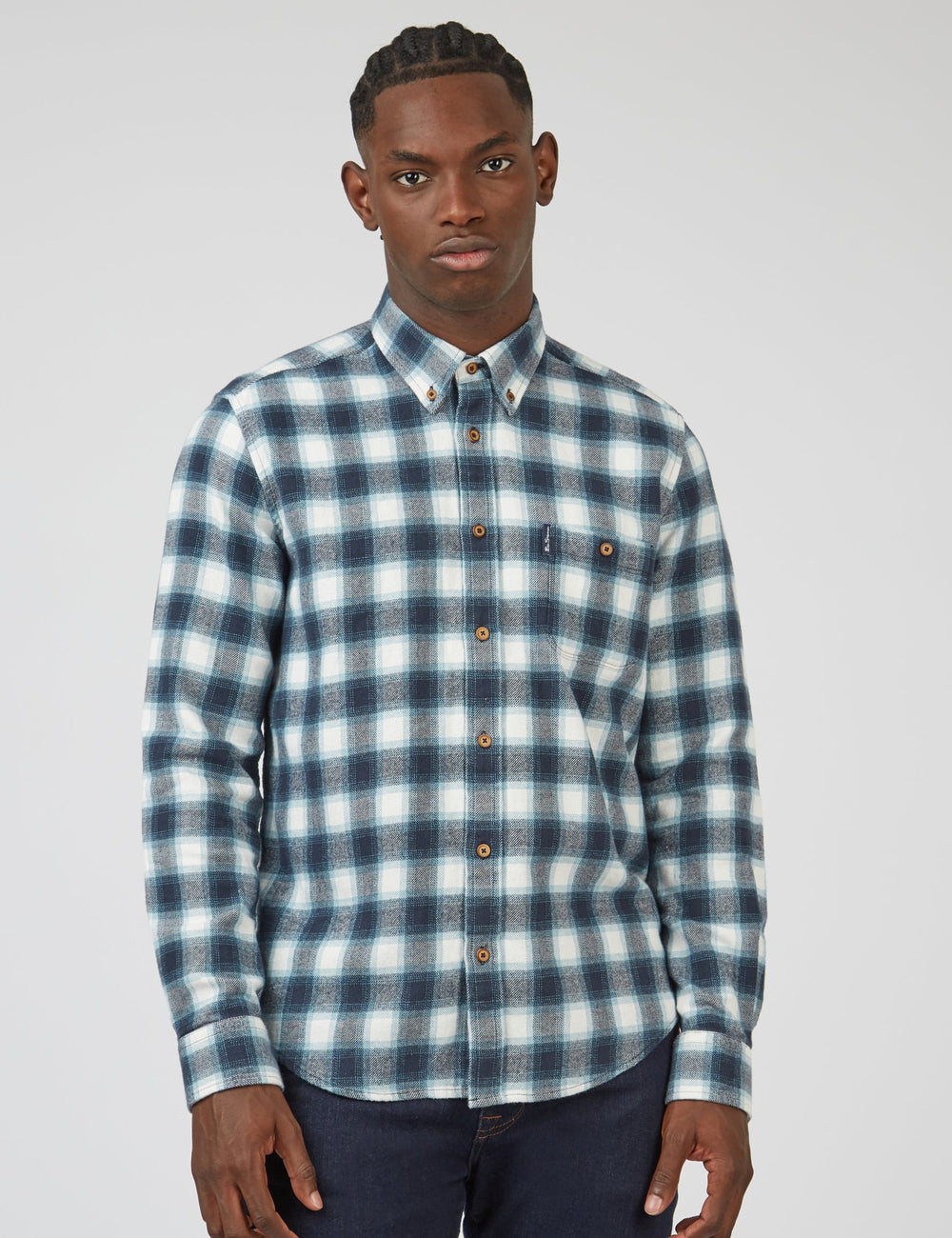 Kosele Ben Sherman Brushed Ombre Check Flannel Zelene | QIZPA0798