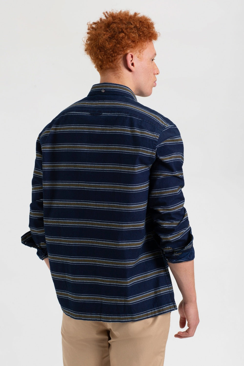 Kosele Ben Sherman Dalston Blues Long Sleeve Indigo Stripe Indigo | SOZQX5036