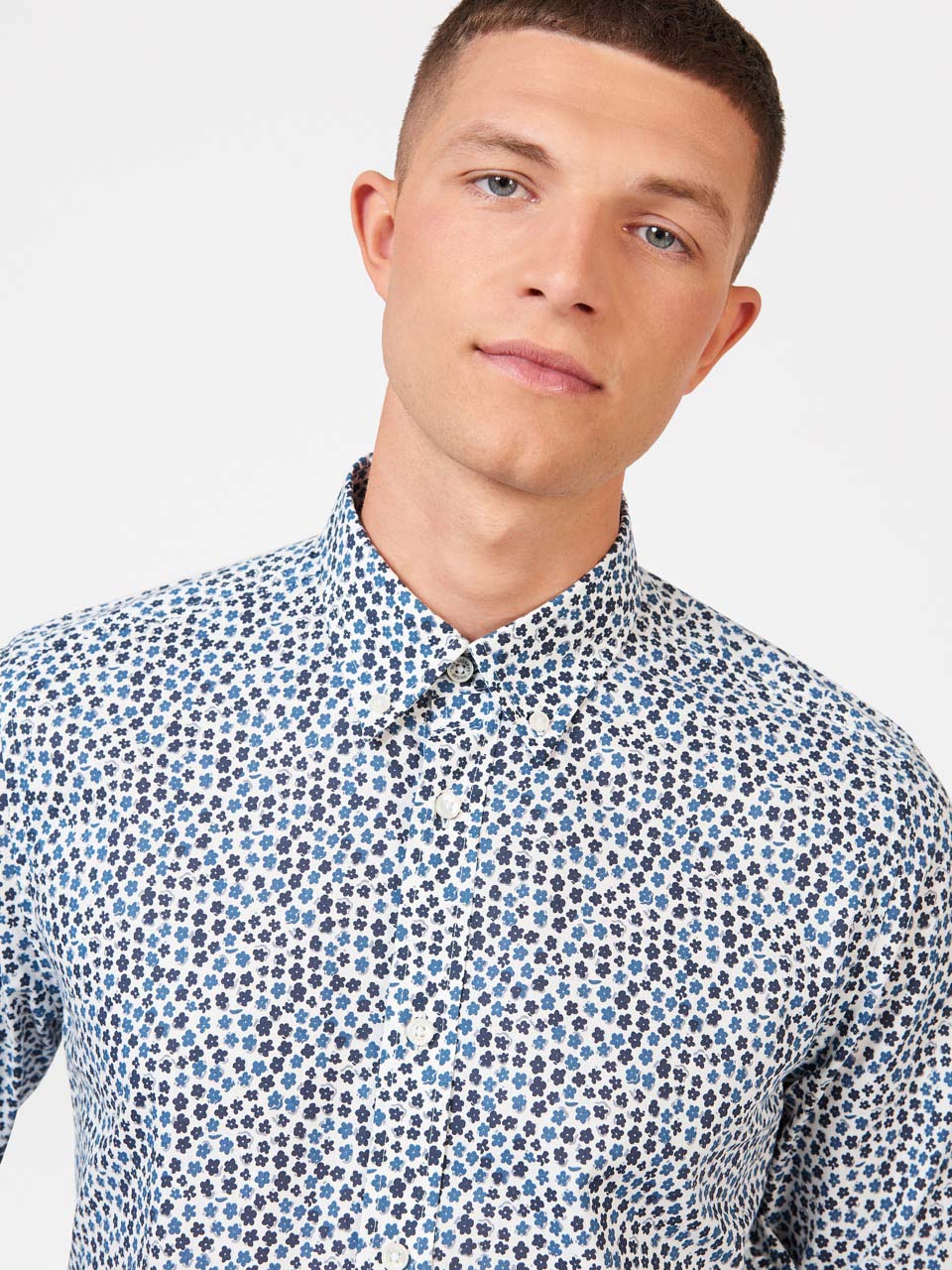 Kosele Ben Sherman Ditsy Floral Print Long Sleeve Biele | VOJGL9356