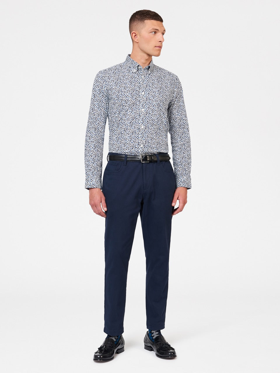 Kosele Ben Sherman Ditsy Floral Print Long Sleeve Biele | VOJGL9356