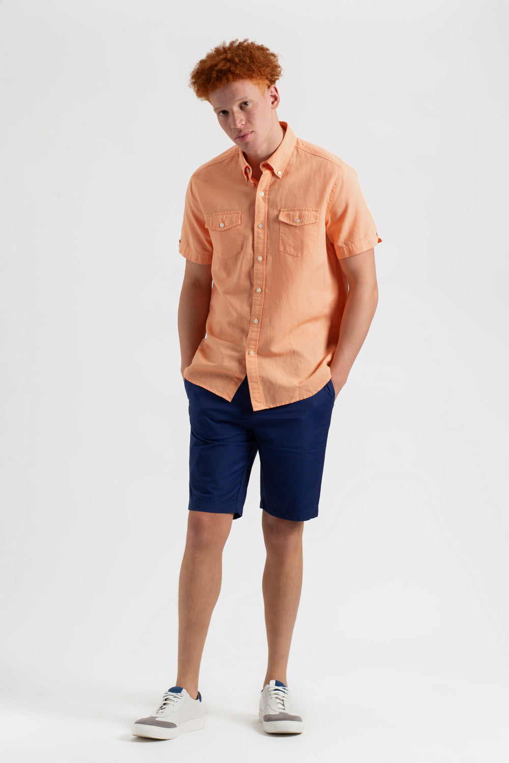 Kosele Ben Sherman Garment Dye Linen Oranžové | EMJHB9015