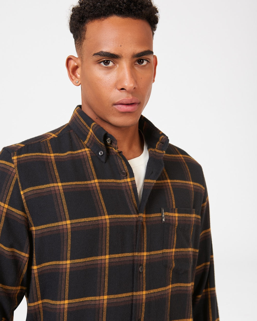 Kosele Ben Sherman Oversized Brushed Check Čierne | MNHWC6231