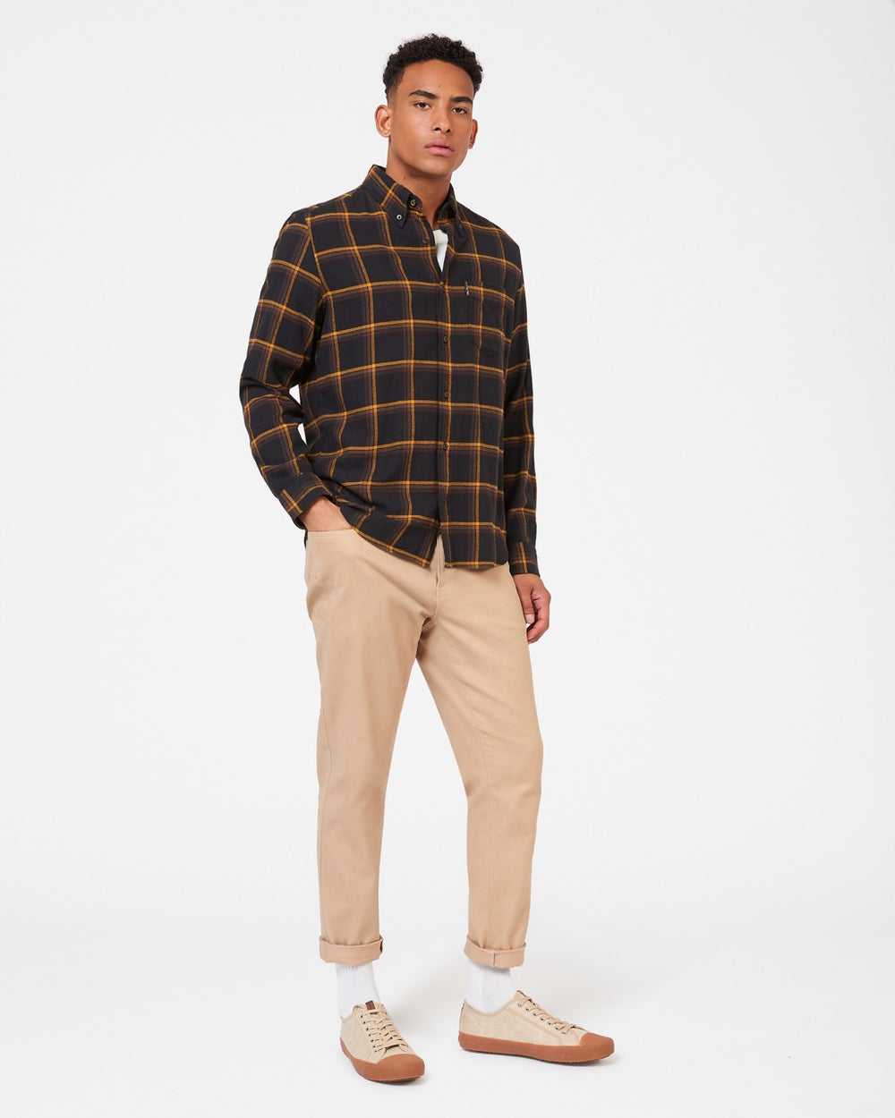 Kosele Ben Sherman Oversized Brushed Check Čierne | MNHWC6231