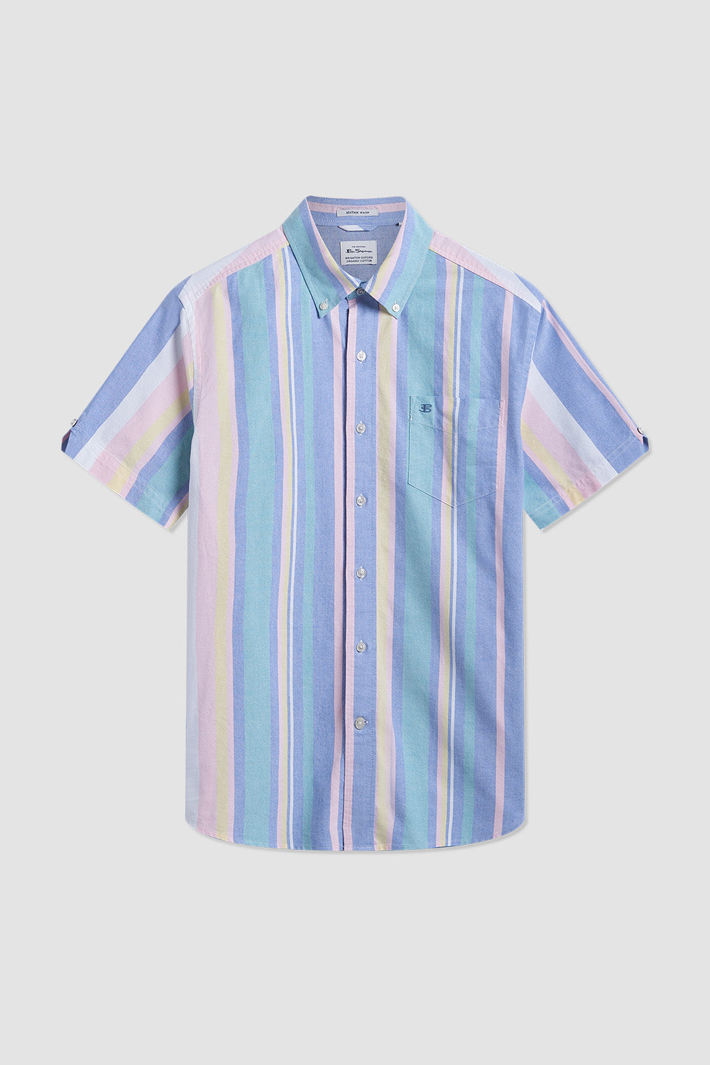 Kosele Ben Sherman Short Sleeve Brighton Oxford Organic Stripe Viacfarebný | XYFUM3186