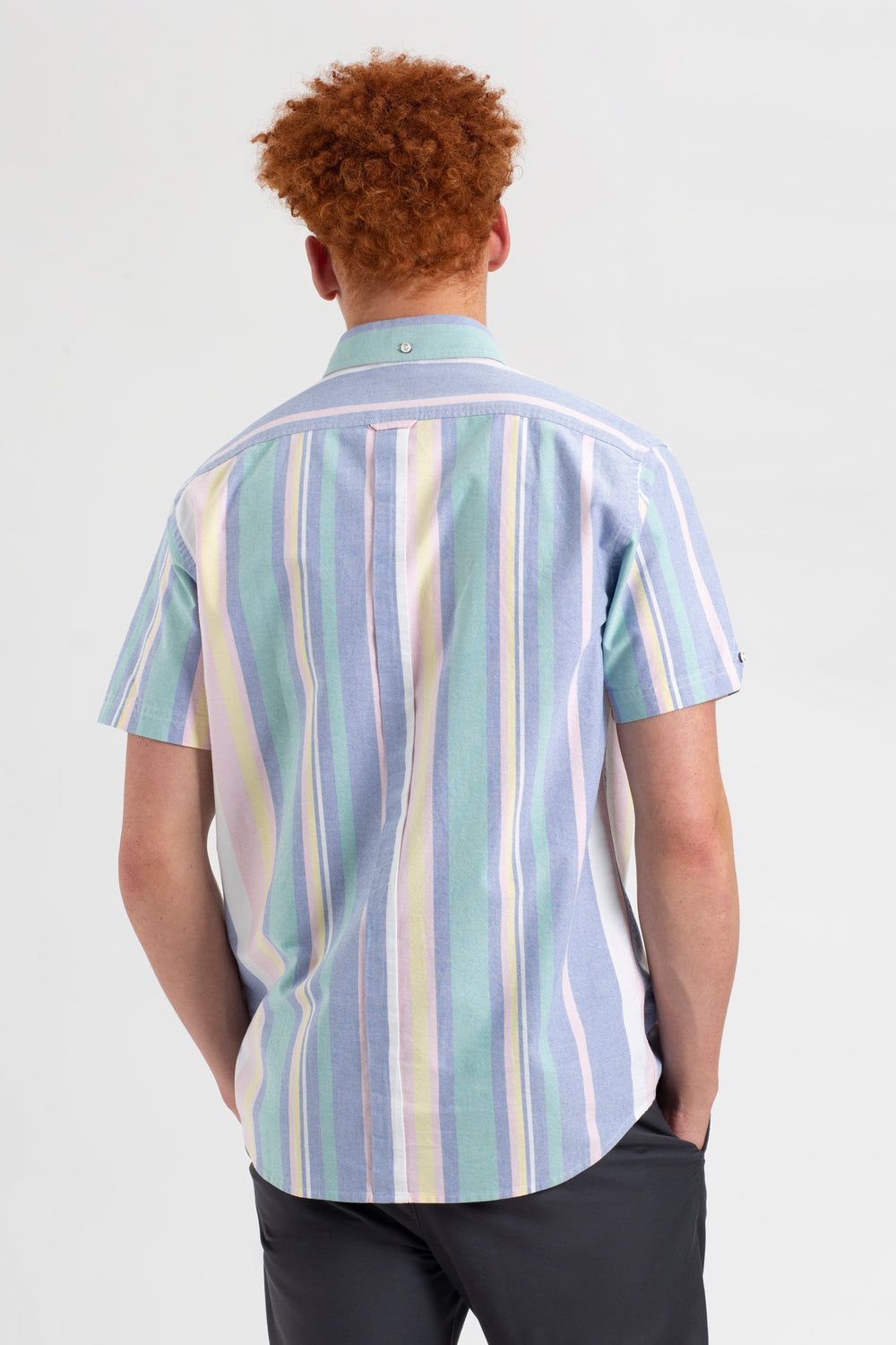 Kosele Ben Sherman Short Sleeve Brighton Oxford Organic Stripe Viacfarebný | XYFUM3186