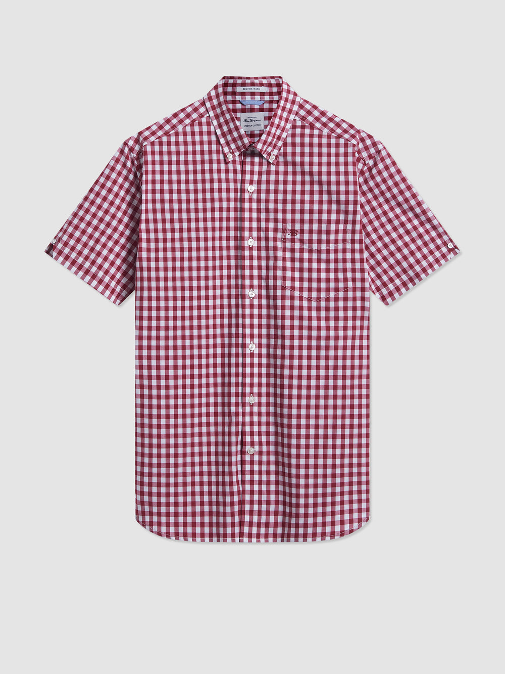 Kosele Ben Sherman Short Sleeve House Poplin Gingham Bordove | DLEMY6273