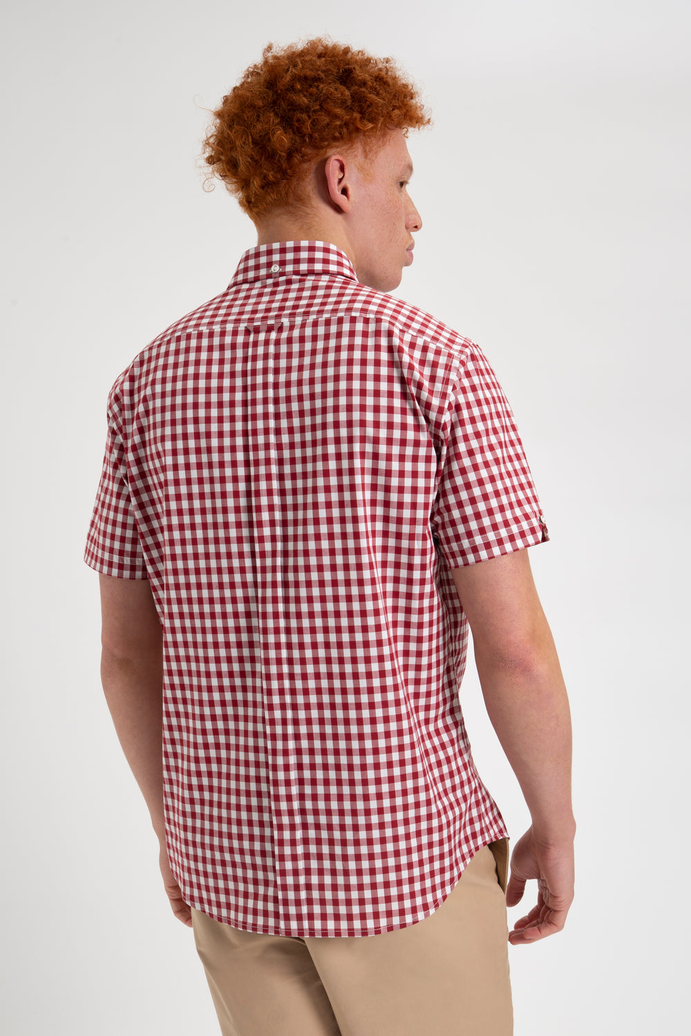 Kosele Ben Sherman Short Sleeve House Poplin Gingham Bordove | DLEMY6273