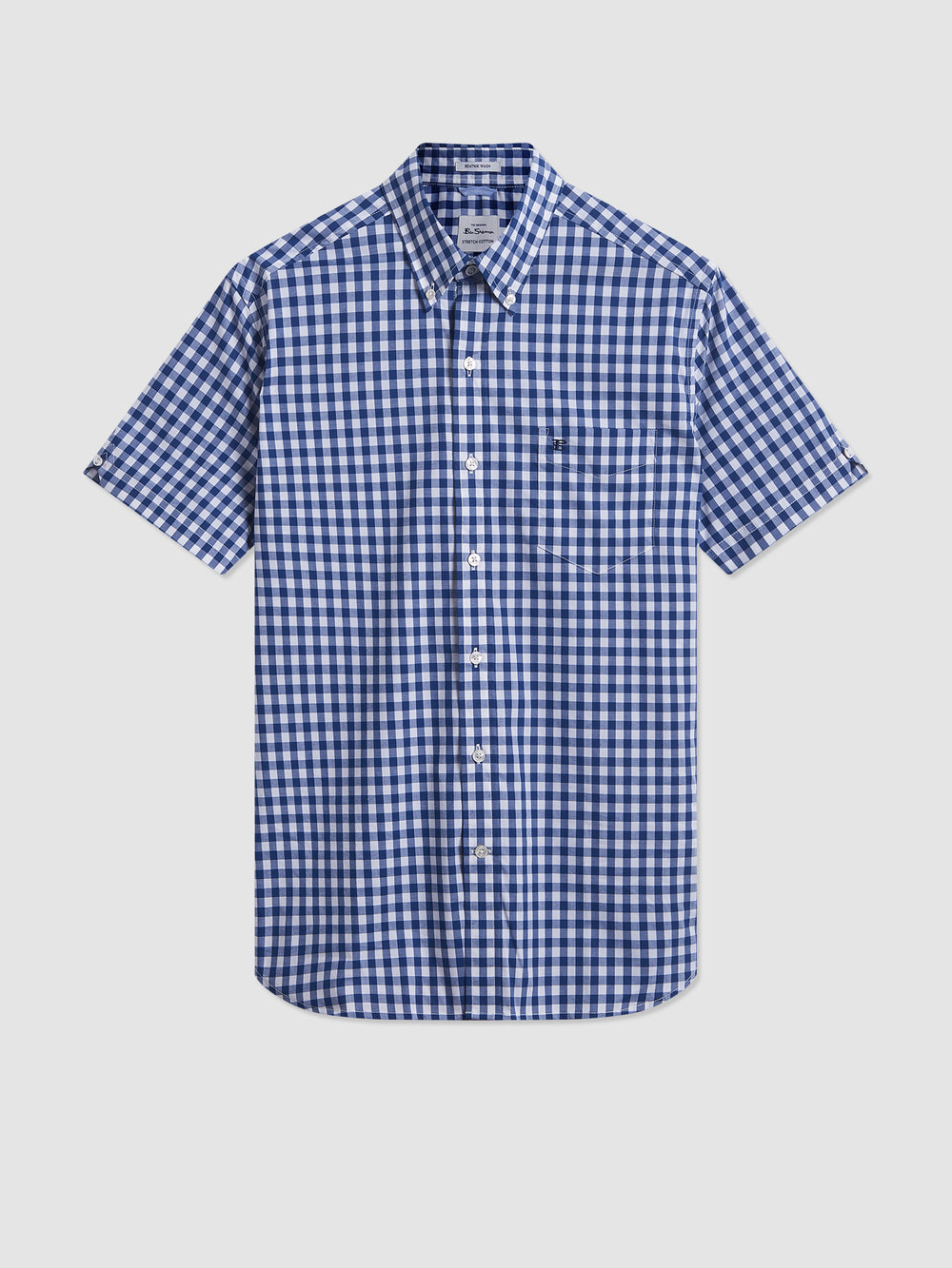 Kosele Ben Sherman Short Sleeve House Poplin Gingham Námornícka Modrá Olivovo Zelená | JRNMZ7809