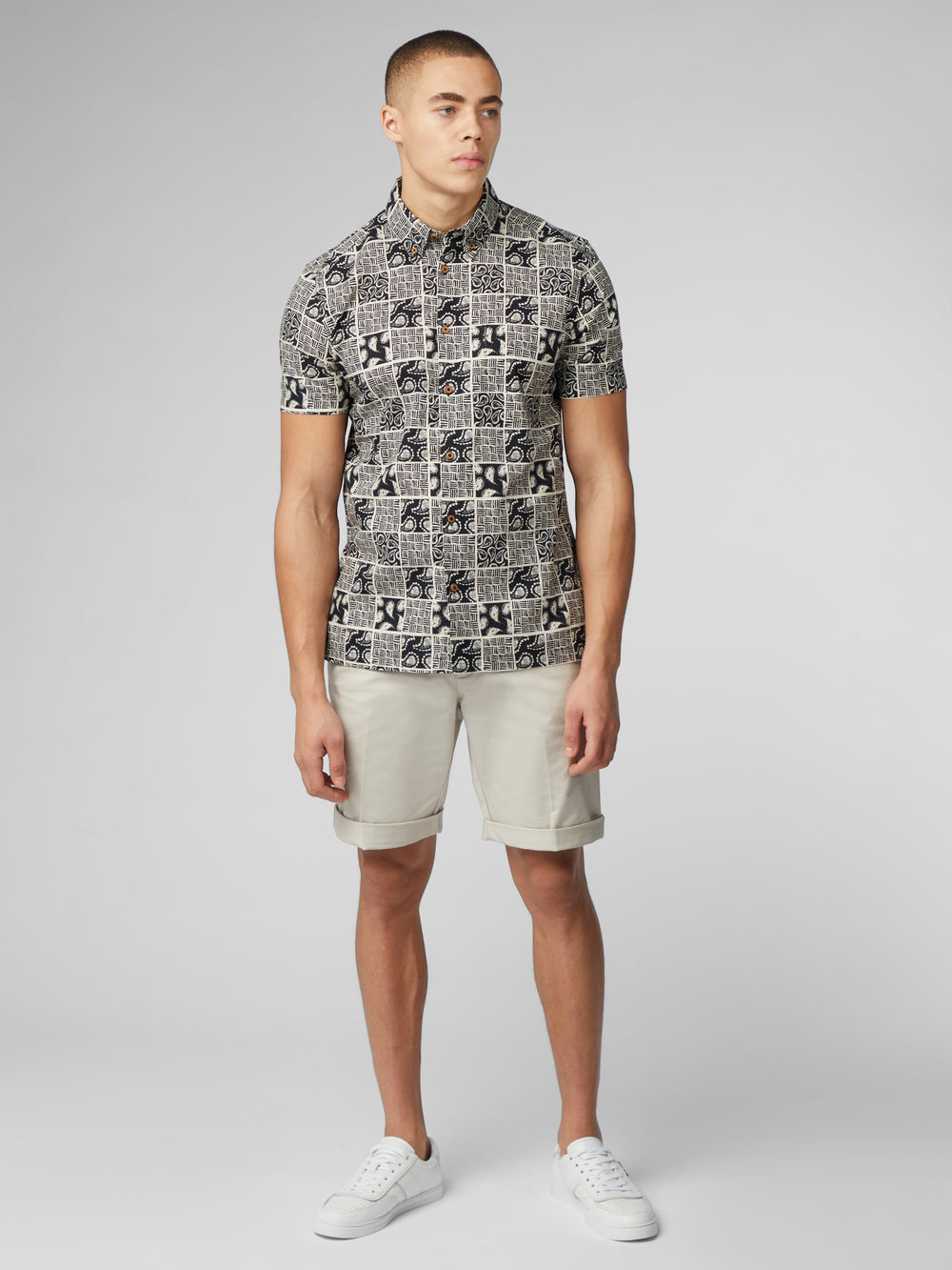 Kosele Ben Sherman Signature Checkerboard Paisley Print Čierne | ZDLSA0896