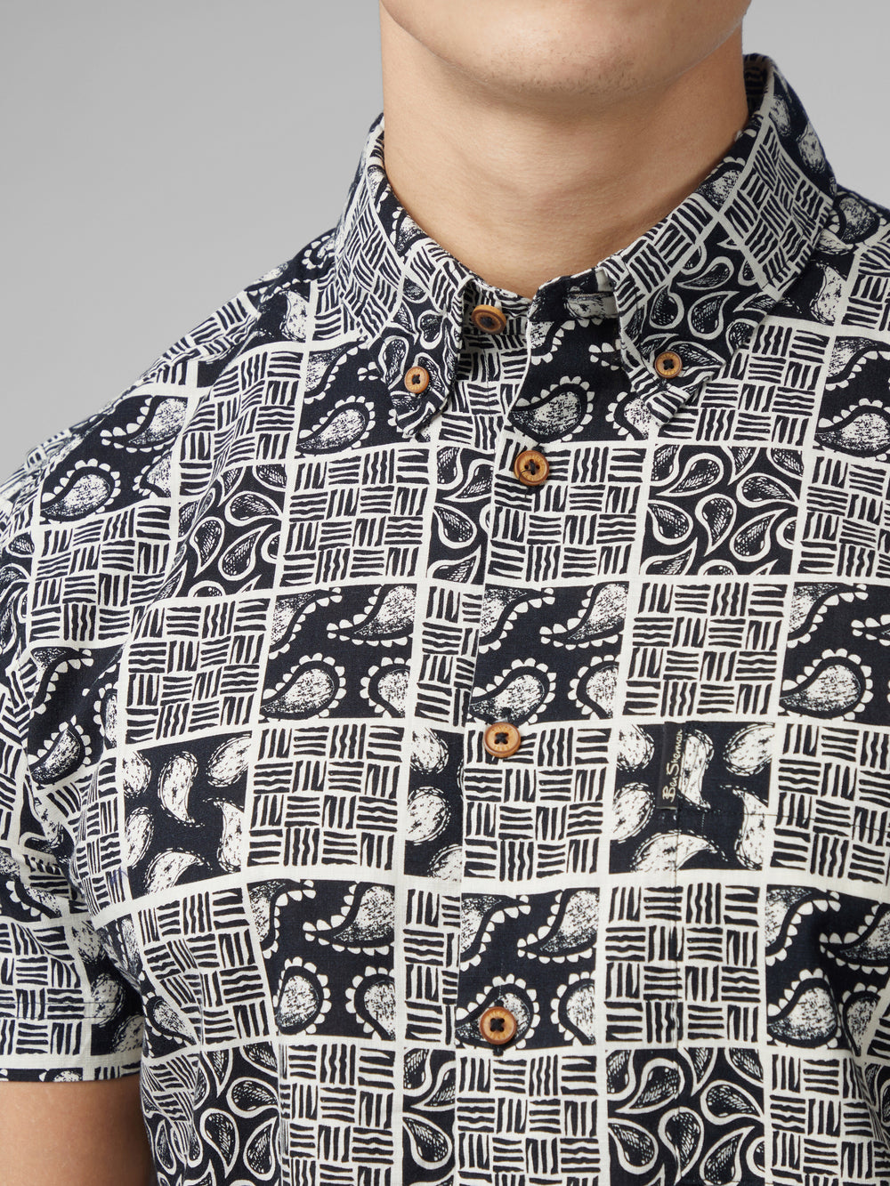 Kosele Ben Sherman Signature Checkerboard Paisley Print Čierne | ZDLSA0896