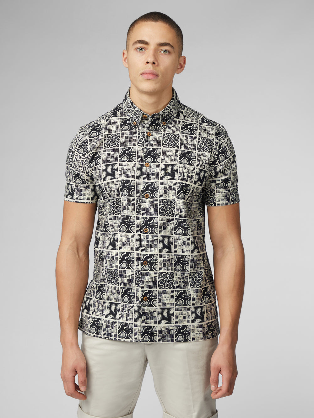 Kosele Ben Sherman Signature Checkerboard Paisley Print Čierne | ZDLSA0896