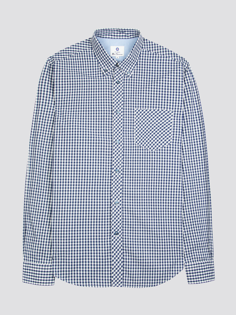 Kosele Ben Sherman Signature Long-Sleeve Gingham Tmavo Modre | BTHGW5230