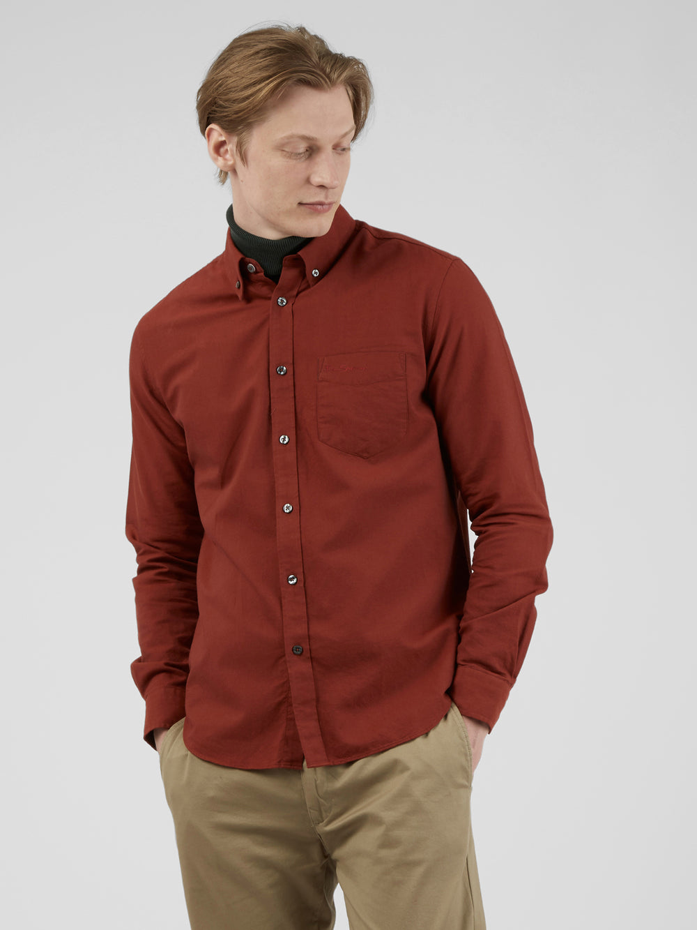 Kosele Ben Sherman Signature Long-Sleeve Oxford Oranžové | JRAXW0132