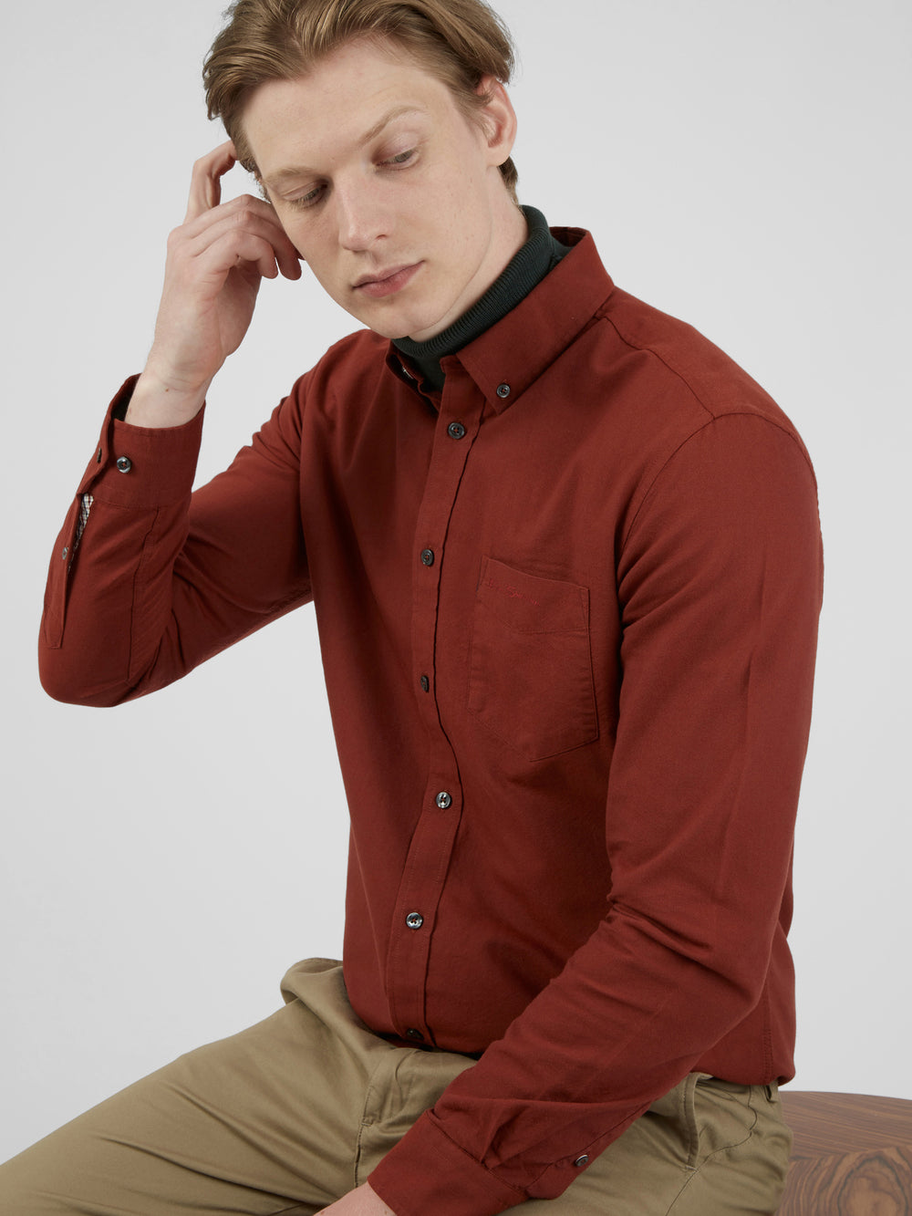 Kosele Ben Sherman Signature Long-Sleeve Oxford Oranžové | JRAXW0132