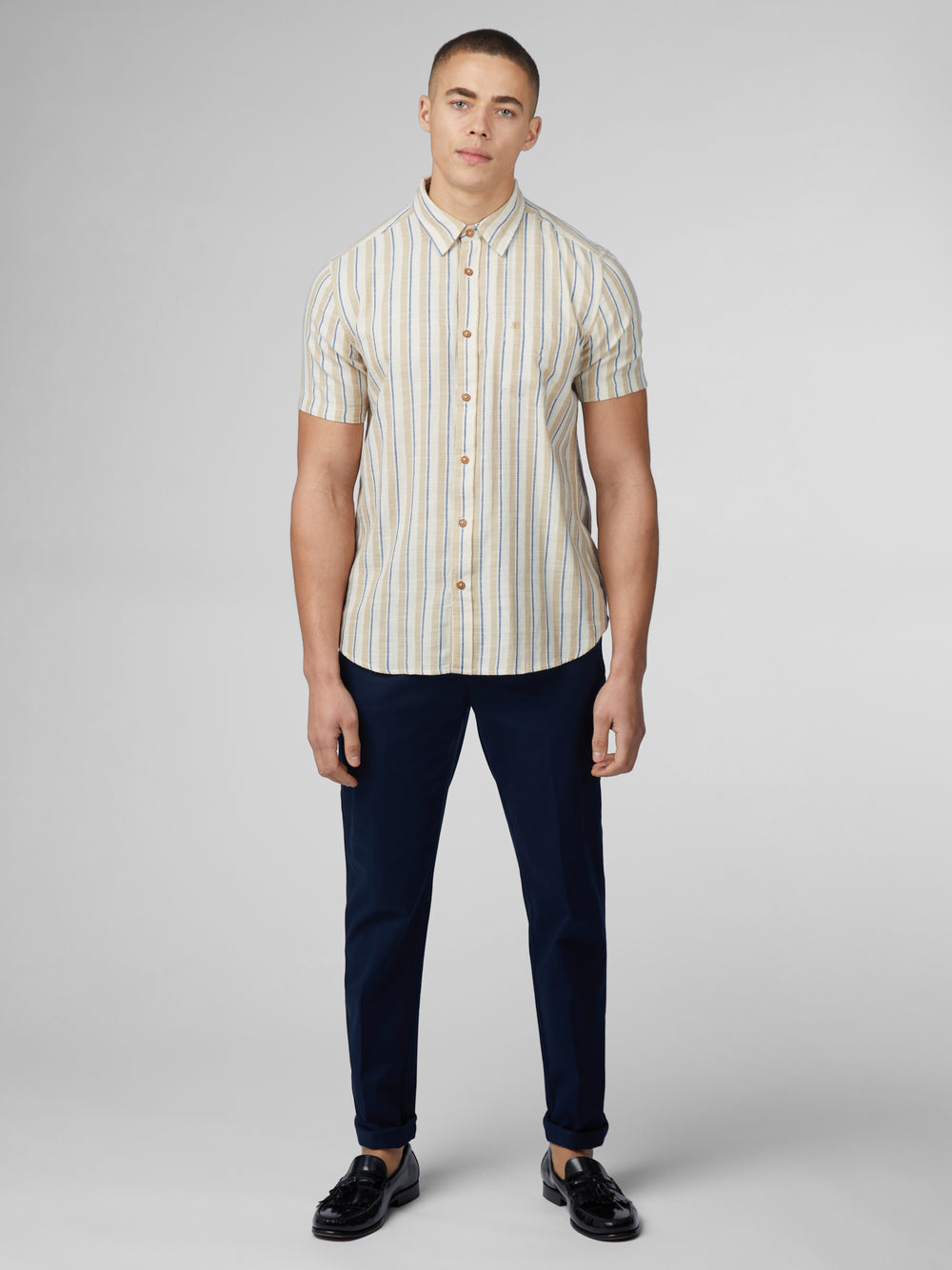 Kosele Ben Sherman Signature Mod Stripe Biele | MFOUV6547