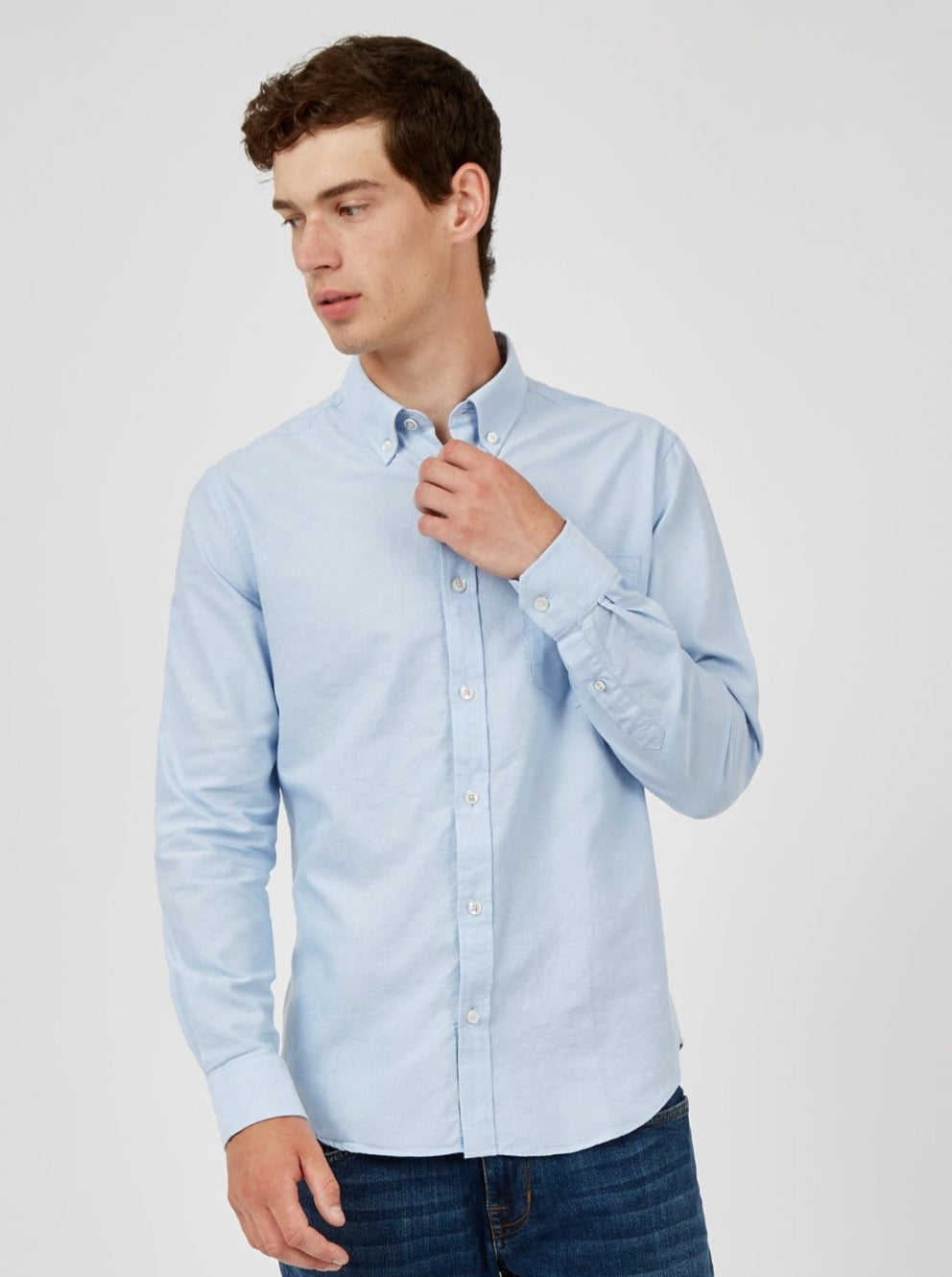 Kosele Ben Sherman Signature Organic Long-Sleeve Oxford Modre | YIEBS0632