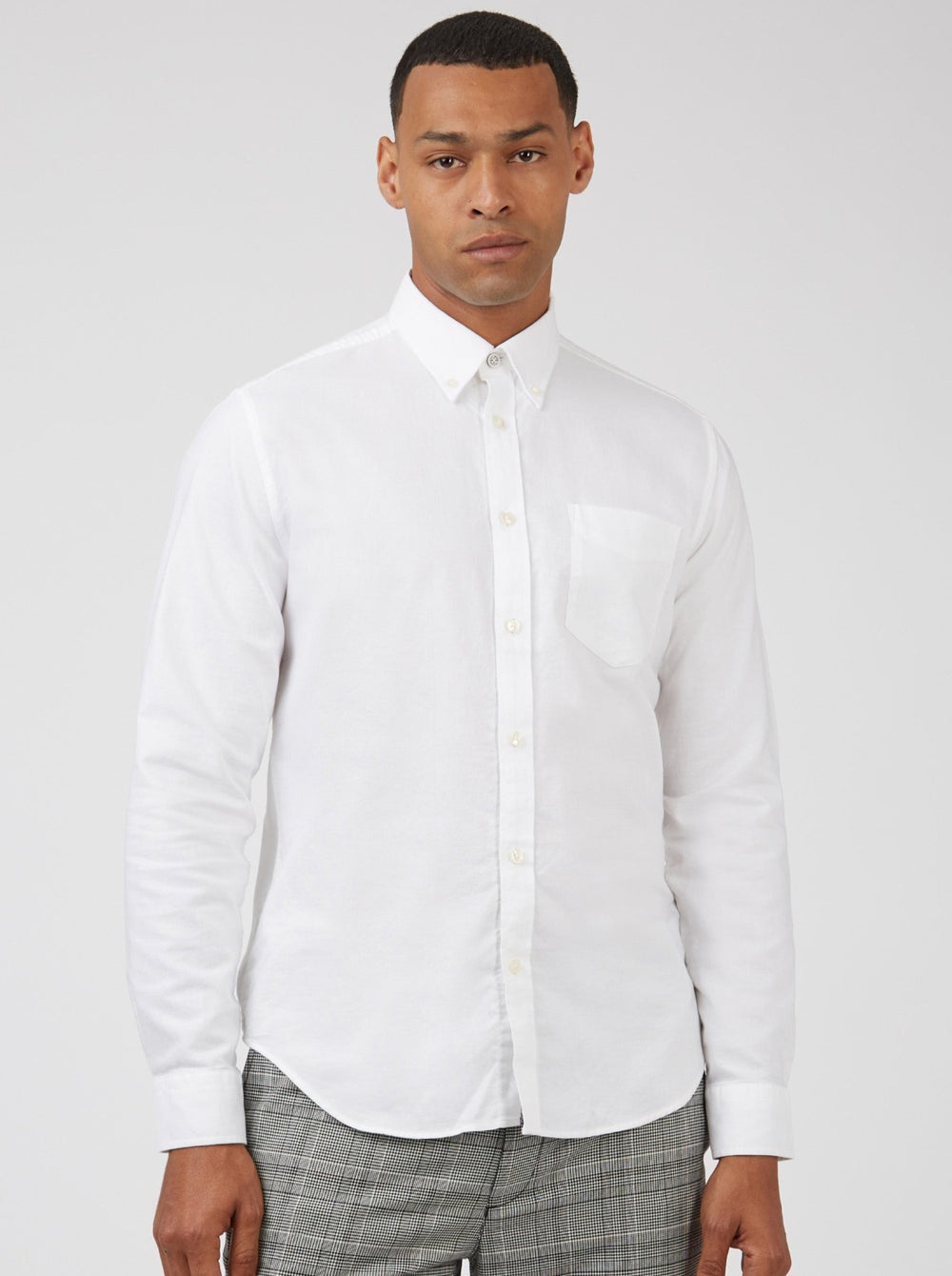 Kosele Ben Sherman Signature Organic Long-Sleeve Oxford Biele | OPEXW3506