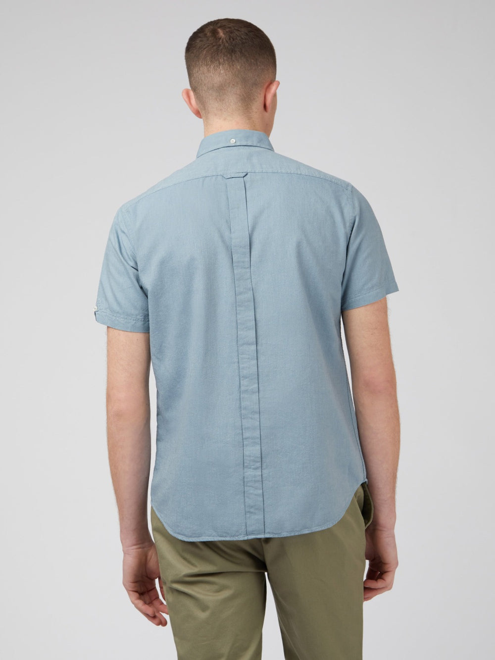 Kosele Ben Sherman Signature Organic Short-Sleeve Oxford Shadow Modre Siva | JPFTZ6908