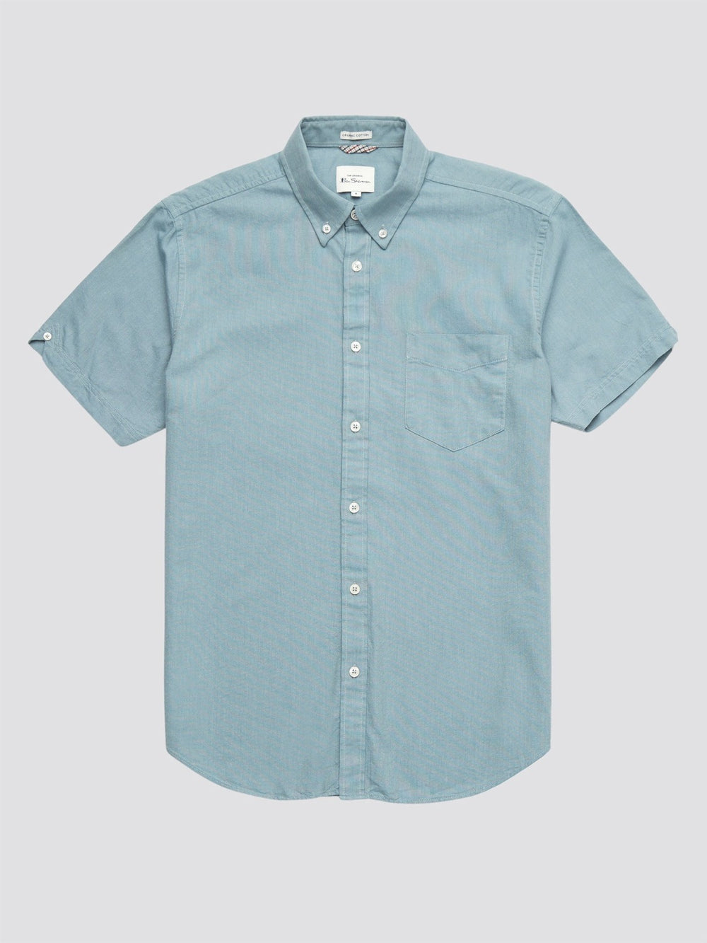 Kosele Ben Sherman Signature Organic Short-Sleeve Oxford Shadow Modre Siva | JPFTZ6908