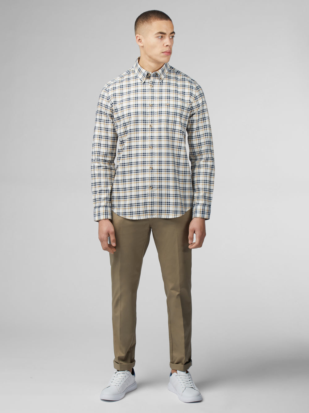 Kosele Ben Sherman Signature Oxford Check Biele | IKPAL1762