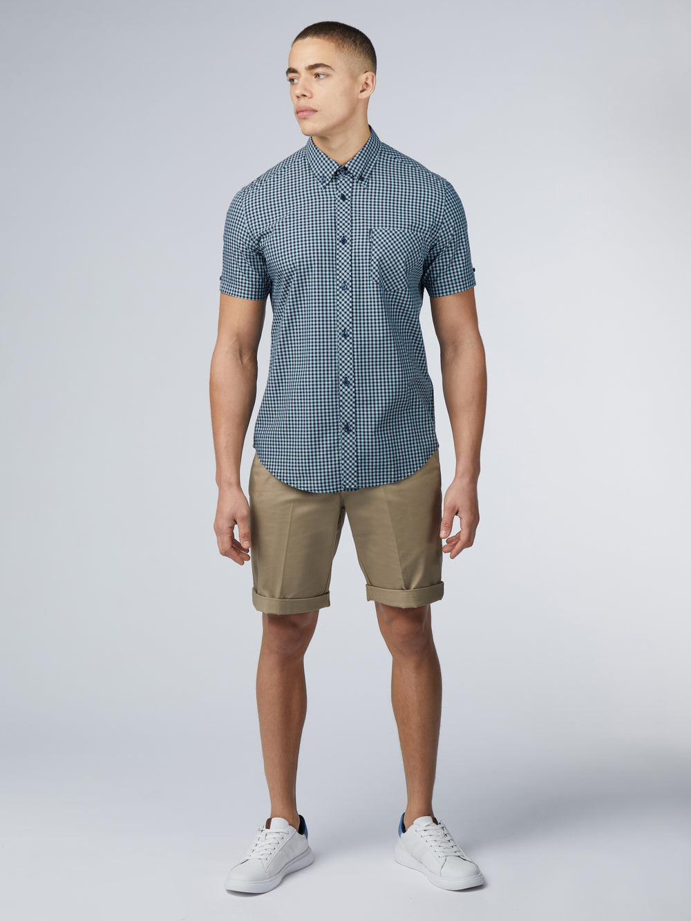 Kosele Ben Sherman Signature Short Sleeve Gingham Modre | RTQDV0745