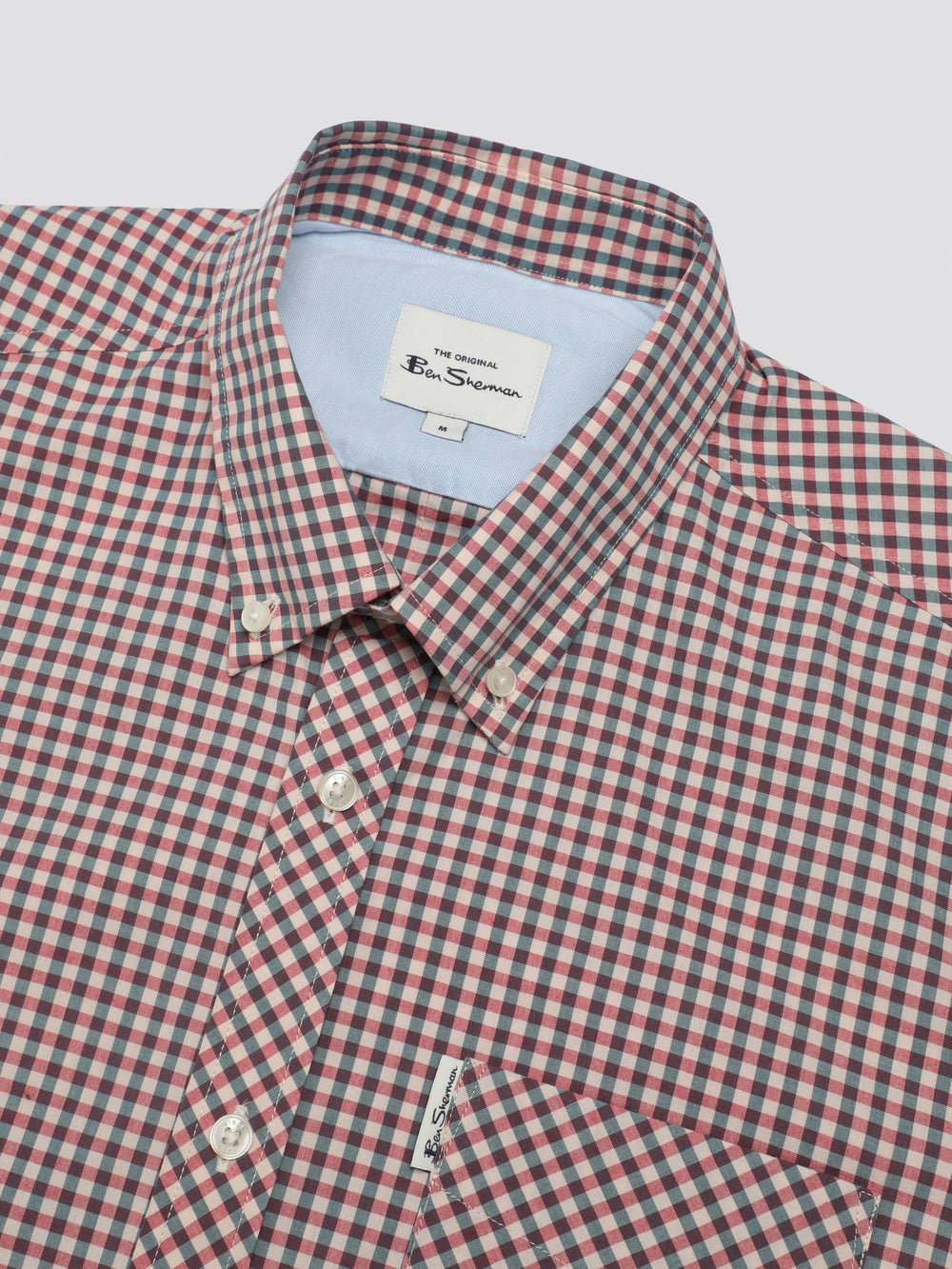 Kosele Ben Sherman Signature Short Sleeve Gingham Červené Biele | MNJXW6573