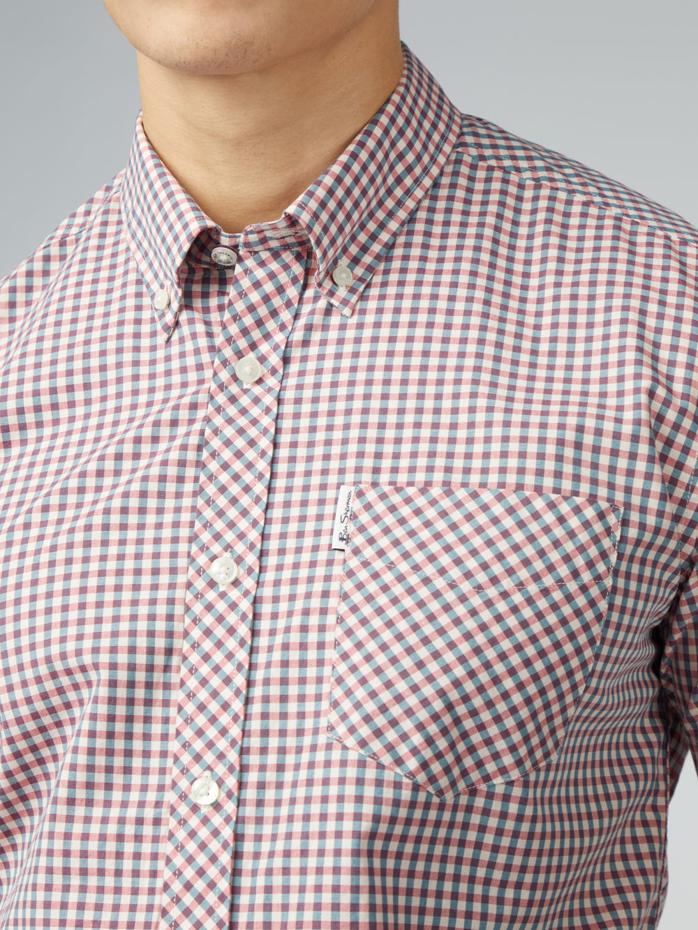 Kosele Ben Sherman Signature Short Sleeve Gingham Červené Biele | MNJXW6573