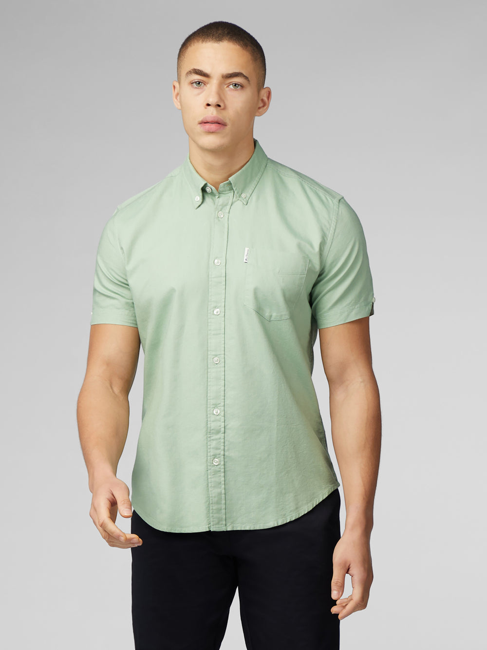 Kosele Ben Sherman Signature Short Sleeve Oxford Zelene | UWMKB1358