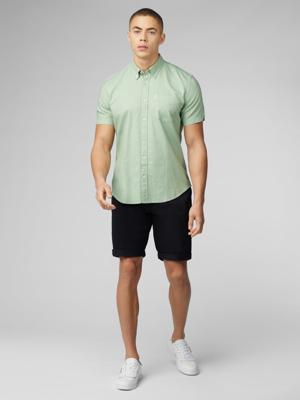 Kosele Ben Sherman Signature Short Sleeve Oxford Zelene | UWMKB1358