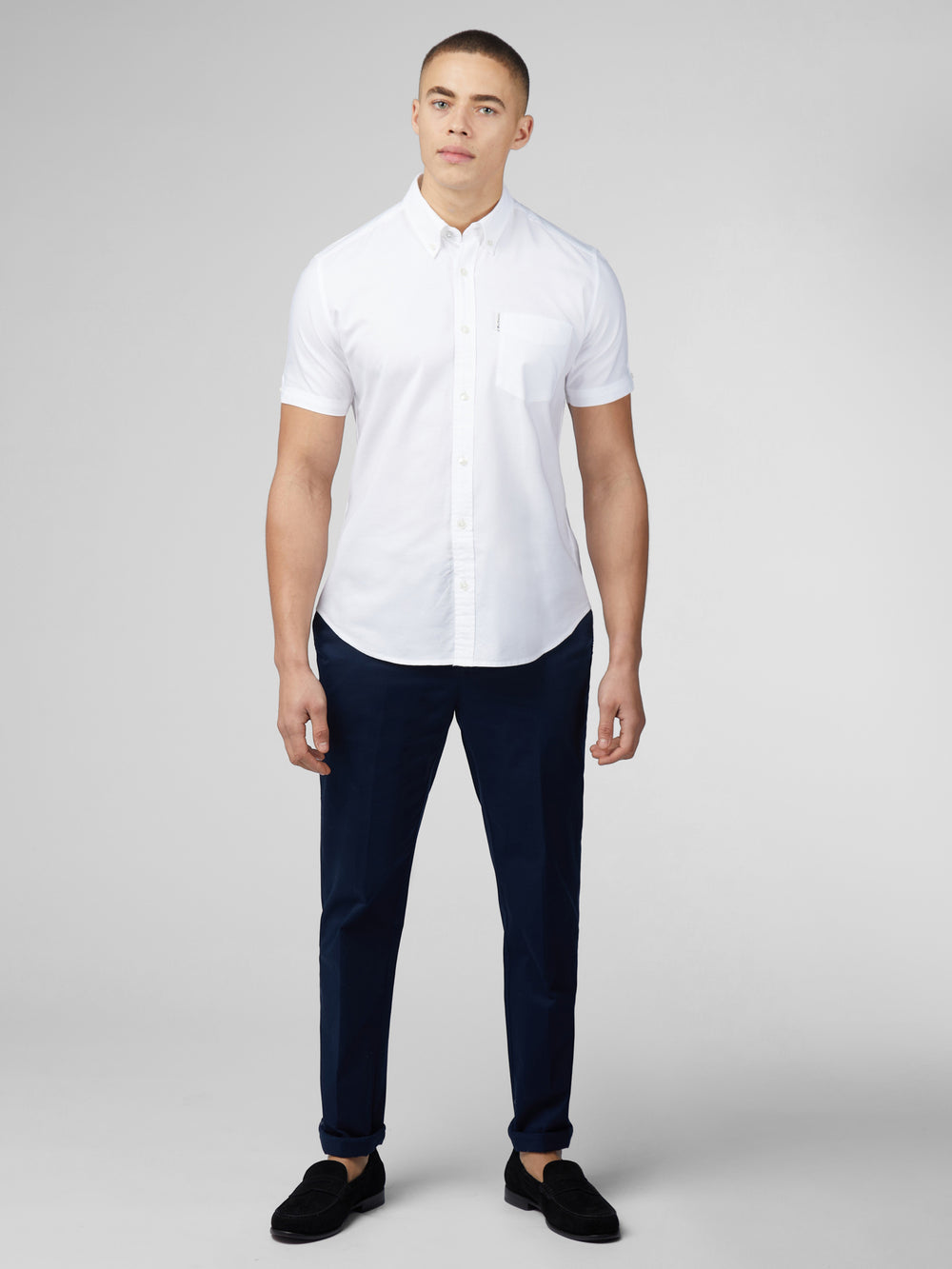 Kosele Ben Sherman Signature Short Sleeve Oxford Biele | NQWTZ7812