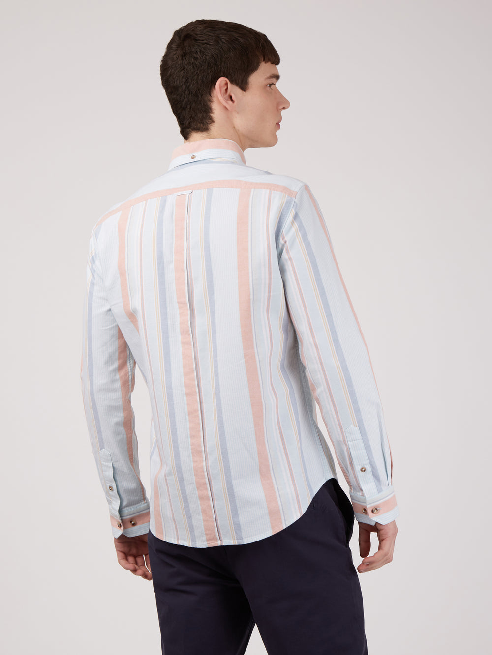 Kosele Ben Sherman The Oxford Ivy Stripe Long-Sleeve Modre | EJKOQ0784