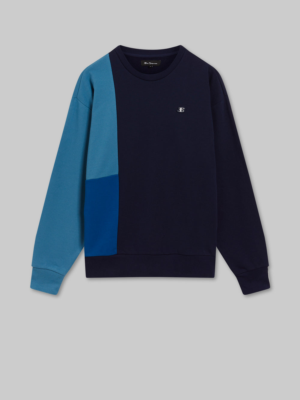 Mikiny Ben Sherman B by Ben Sherman Colorblock Crewneck Modre | YACRK2958