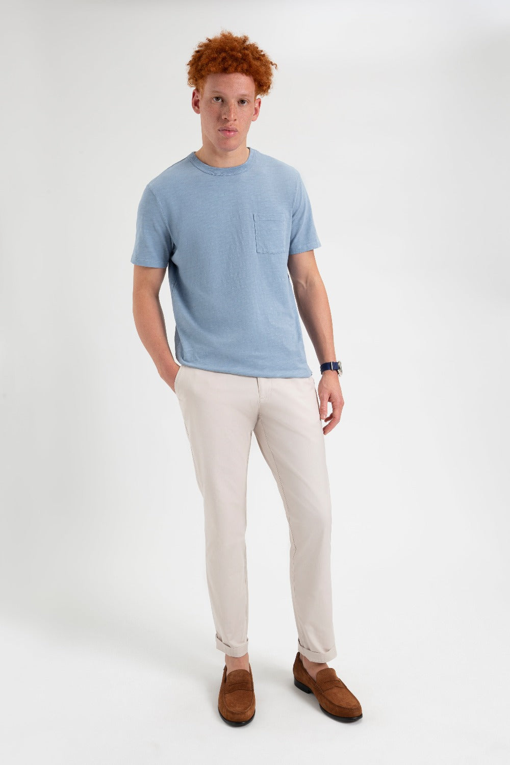 Nohavice Ben Sherman Everyday Slim Fit Chino Biele | XIHAQ4085