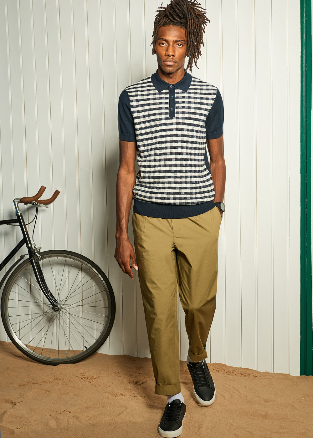 Nohavice Ben Sherman Poplin Relaxed-Taper Pleated Olivovo Zelená | THOLG2038