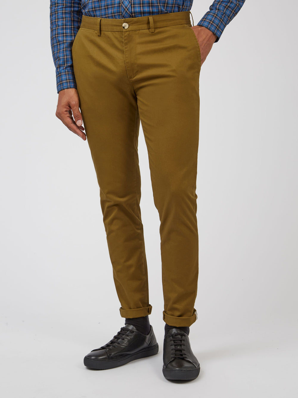 Nohavice Ben Sherman Signature Skinny Stretch Chino Hnede | JZLPA5382