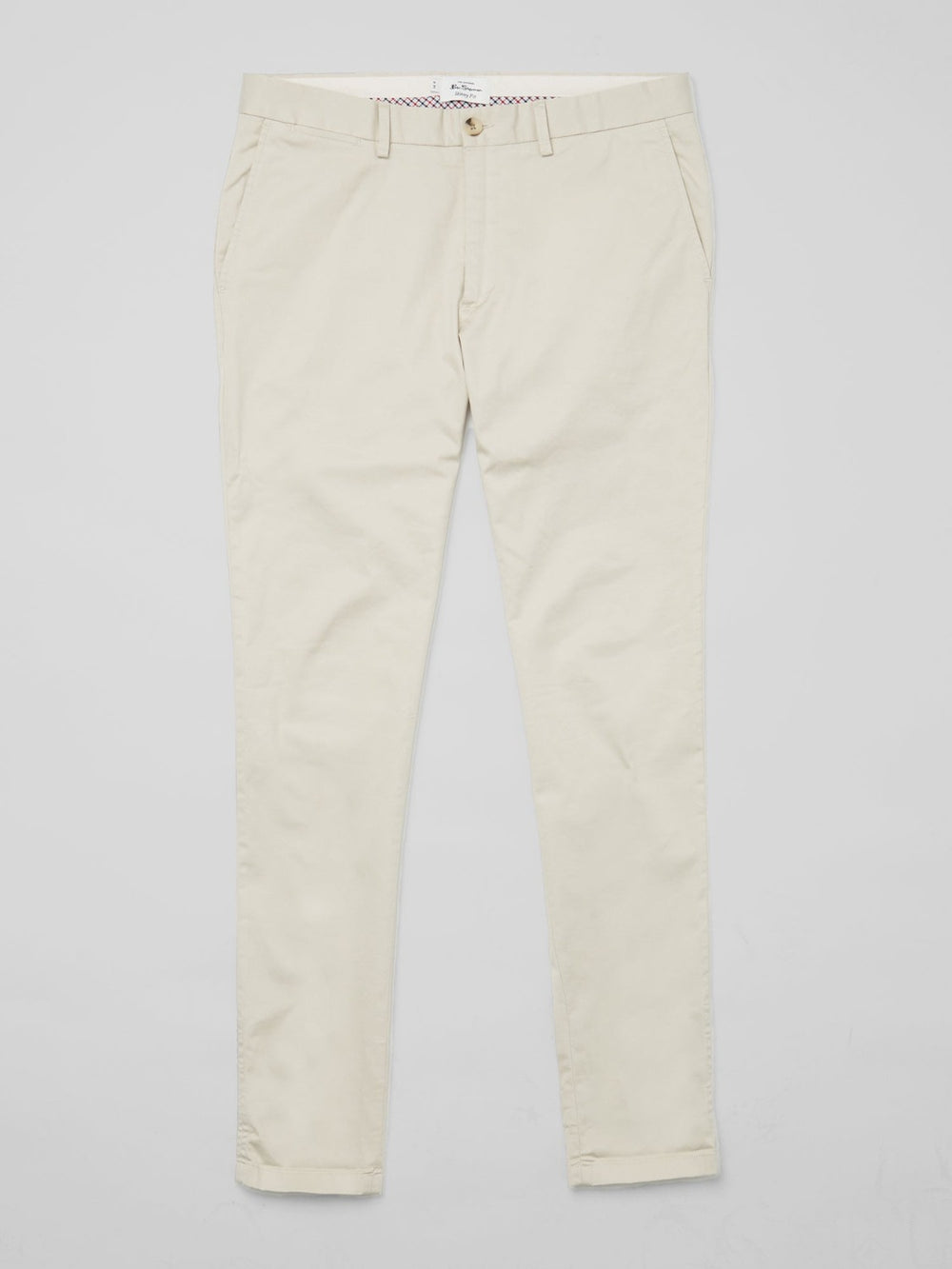 Nohavice Ben Sherman Signature Skinny Stretch Chino Biele | MBUHT4820