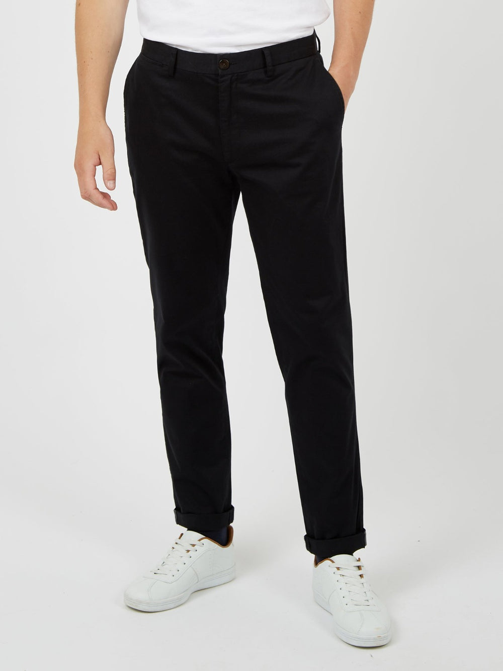 Nohavice Ben Sherman Signature Slim Stretch Chino Čierne | YEKNM5743